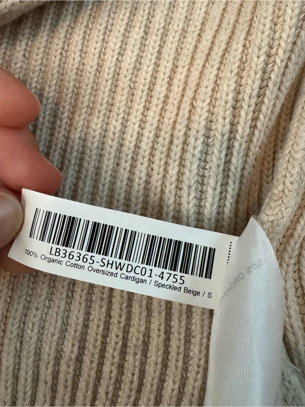 Quince 100% Organic Cotton Open Cardigan Speckled Beige